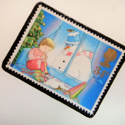 英國聖誕郵票胸針3170 第2張的照片