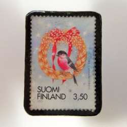 フィンランド　クリスマス切手ブローチ 3197 1枚目の画像