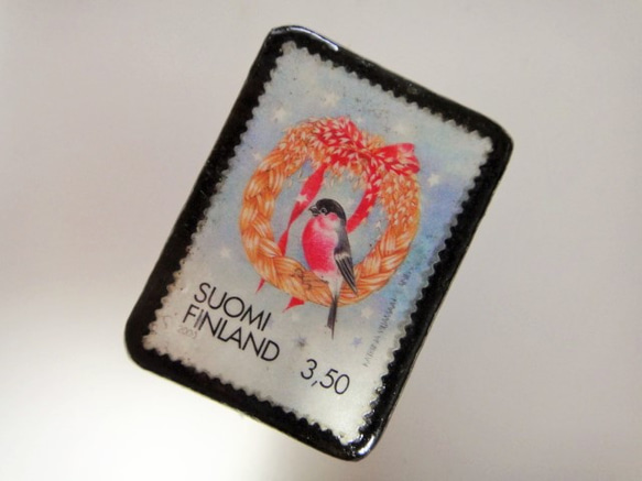 フィンランド　クリスマス切手ブローチ 3197 2枚目の画像