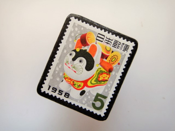 日本1958犬張彥郵票胸針3219 第2張的照片