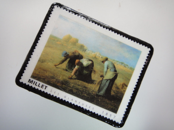 フランス　美術切手ブローチ3234 2枚目の画像