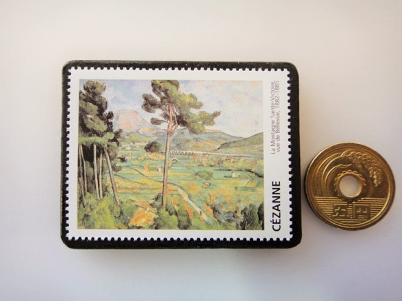 フランス　美術切手ブローチ3358 3枚目の画像
