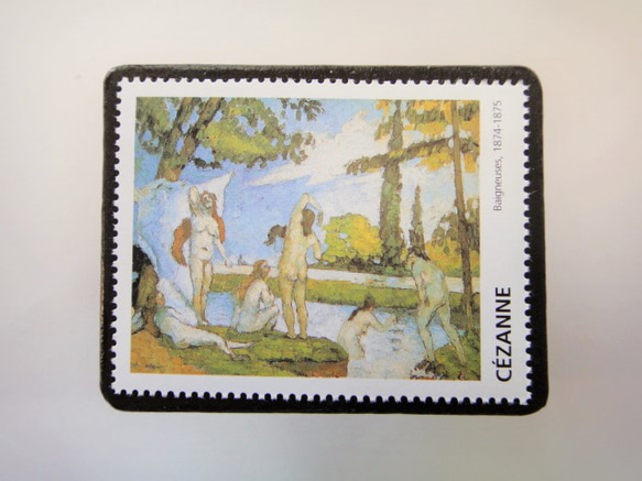 フランス　美術切手ブローチ3360 1枚目の画像