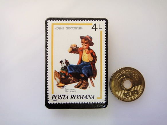 ルーマニア　切手ブローチ3377 3枚目の画像