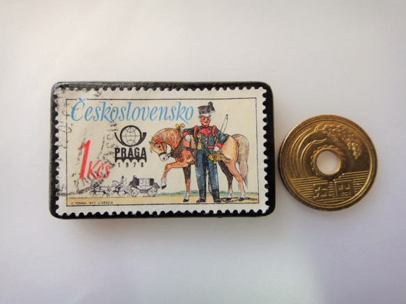 チェコスロバキア　馬切手ブローチ3397 3枚目の画像