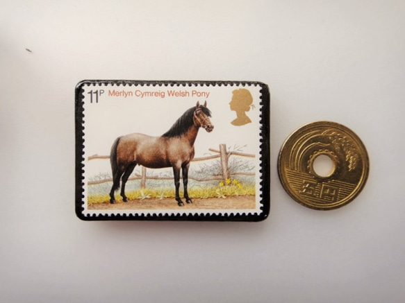 英國馬郵票胸針3409 第3張的照片