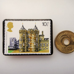 イギリス　城　切手ブローチ(ポストカード付）3410 3枚目の画像