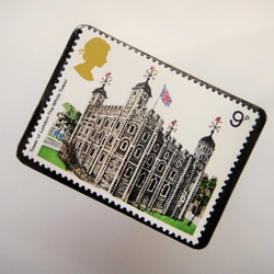 イギリス　城　切手ブローチ(ポストカード付）3411 2枚目の画像