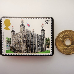 イギリス　城　切手ブローチ(ポストカード付）3411 3枚目の画像