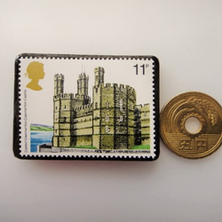イギリス　城　切手ブローチ(ポストカード付）3413 3枚目の画像