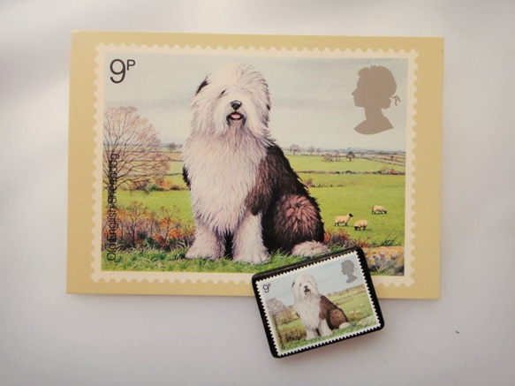 イギリス　犬　切手ブローチ(ポストカード付）3414 4枚目の画像