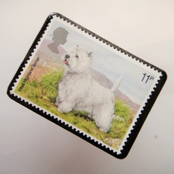 イギリス　犬　切手ブローチ3417 2枚目の画像