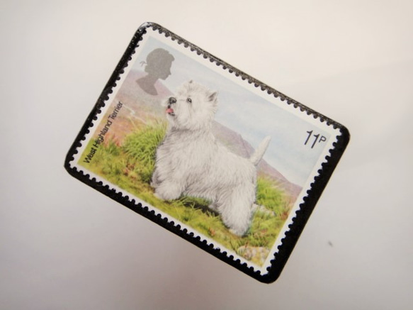 イギリス　犬　切手ブローチ3417 2枚目の画像