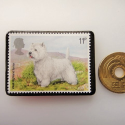 イギリス　犬　切手ブローチ3417 3枚目の画像