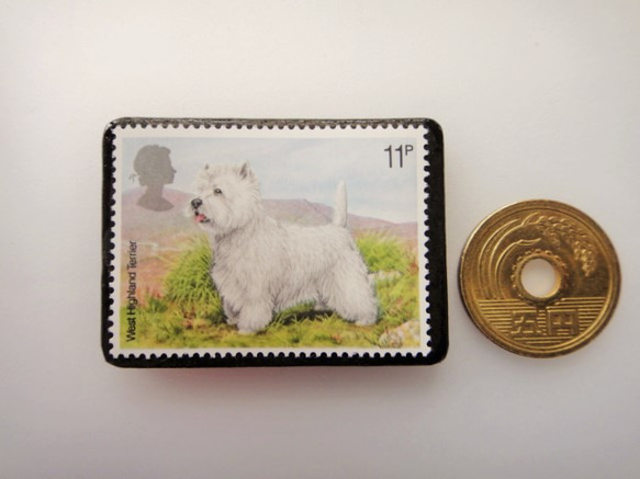 イギリス　犬　切手ブローチ3417 3枚目の画像