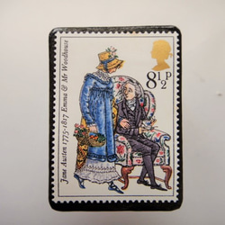 イギリ1975年　切手ブローチ(ポストカード付）3439 2枚目の画像