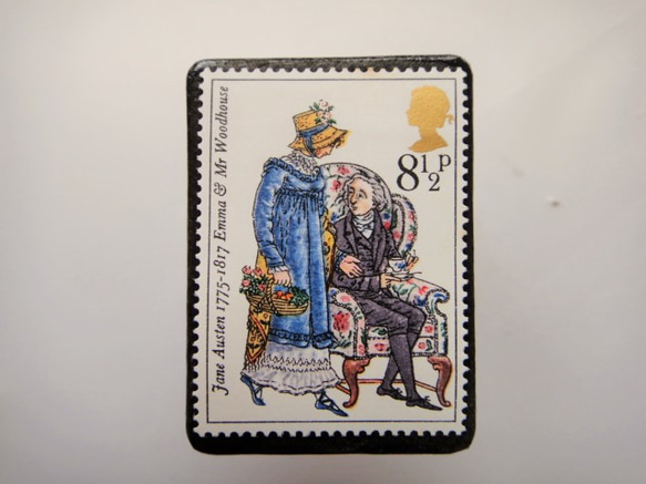 イギリ1975年　切手ブローチ(ポストカード付）3439 2枚目の画像