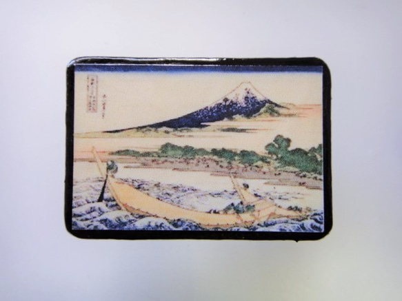 「葛飾北斎」浮世絵ブローチ3576 1枚目の画像