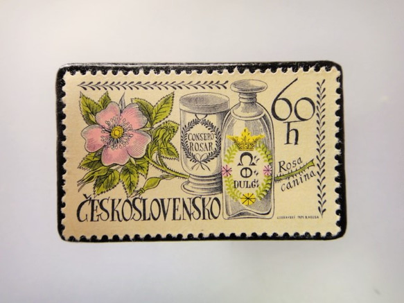 チェコスロバキア　切手ブローチ3603 1枚目の画像