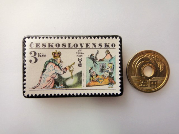チェコスロバキア　切手ブローチ3611 3枚目の画像
