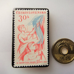 チェコスロバキア　切手ブローチ3622 3枚目の画像
