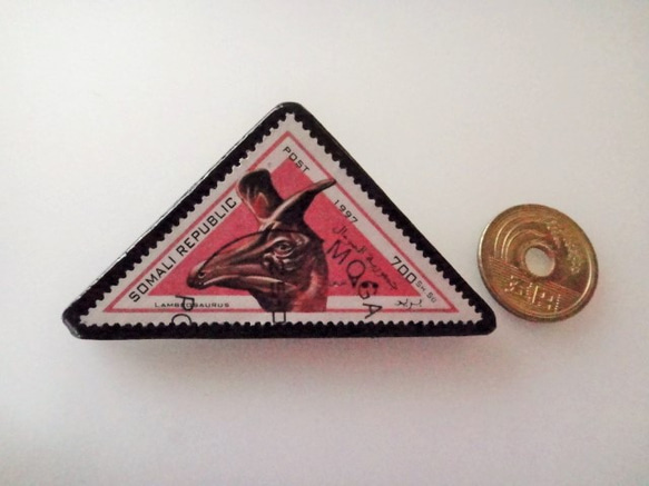 索馬里恐龍三角形郵票胸針3665 第3張的照片