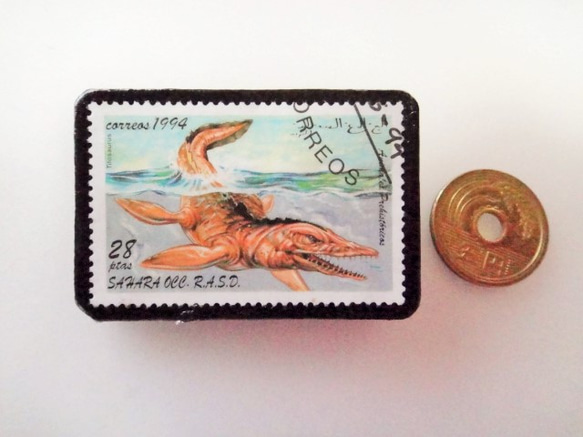撒哈拉恐龍郵票胸針3671 第3張的照片