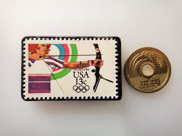 アメリカ　オリンピック切手ブローチ 3743 3枚目の画像