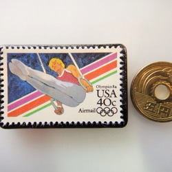 アメリカ　オリンピック切手ブローチ 3763 3枚目の画像