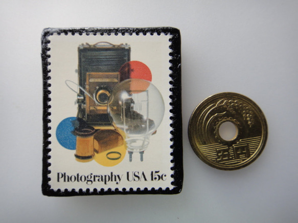 アメリカ　切手ブローチ 3782 3枚目の画像