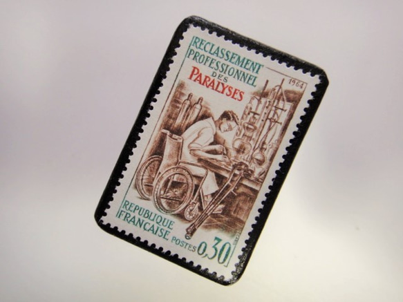 フランス　切手ブローチ3850 2枚目の画像