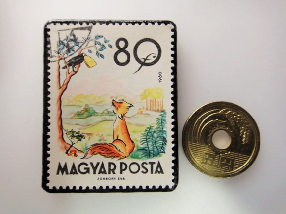 ハンガリー　童話切手ブローチ3897 3枚目の画像