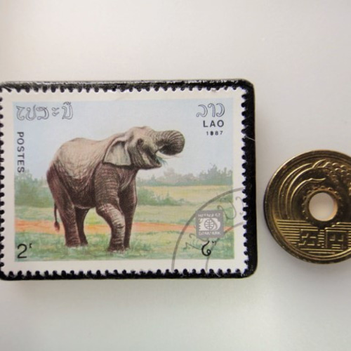 ラオス 像切手ブローチ3905 ブローチ Yukio TANZAWA 通販 6117824