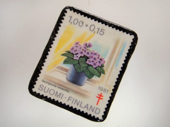 フィンランド　花切手ブローチ3910 2枚目の画像