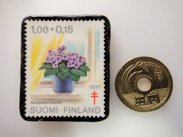 フィンランド　花切手ブローチ3910 3枚目の画像