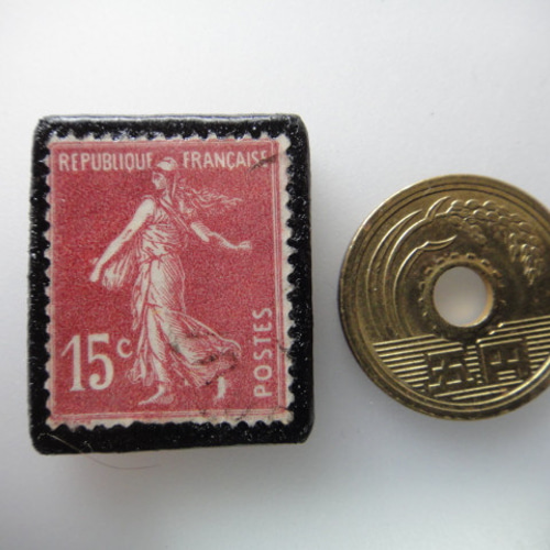 フランス 1906~34年「種をまく人」切手ブローチ 3921 ブローチ Yukio