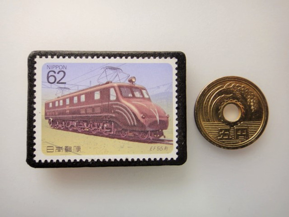 日本　 鉄道切手ブローチ 3943 3枚目の画像