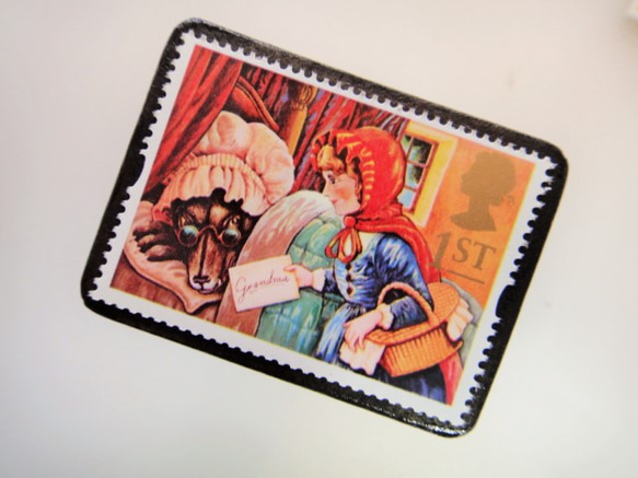 イギリス　童話切手ブローチ3978 2枚目の画像