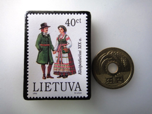 拉脫維亞民間服裝郵票胸針3999 第3張的照片