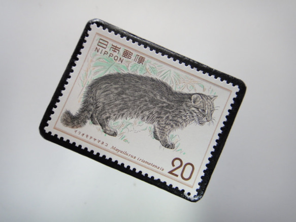 日本  動物保護切手ブローチ 4005 2枚目の画像