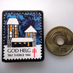 スウェーデン　クリスマス切手ブローチ4033 3枚目の画像