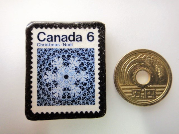 カナダ　クリスマス切手ブローチ4052 3枚目の画像