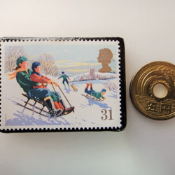 英國聖誕郵票胸針4060 第3張的照片