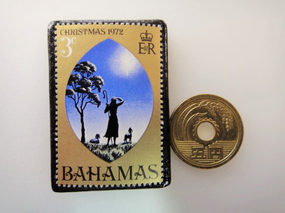 巴哈馬聖誕郵票胸針4084 第3張的照片