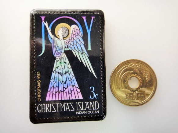 聖誕島聖誕郵票胸針4098 第3張的照片