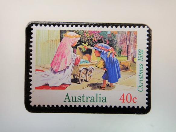 オーストリア　クリスマス切手ブローチ4114 1枚目の画像