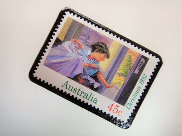 オーストリア　クリスマス切手ブローチ4115 2枚目の画像