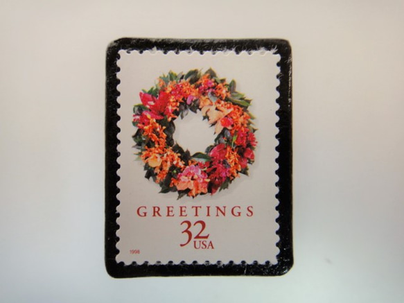 アメリカ　クリスマス切手ブローチ4125 1枚目の画像