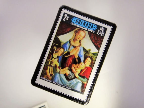 グレナダ　クリスマス切手ブローチ 4246 2枚目の画像