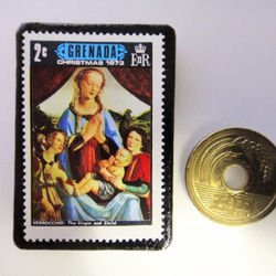 グレナダ　クリスマス切手ブローチ 4246 3枚目の画像